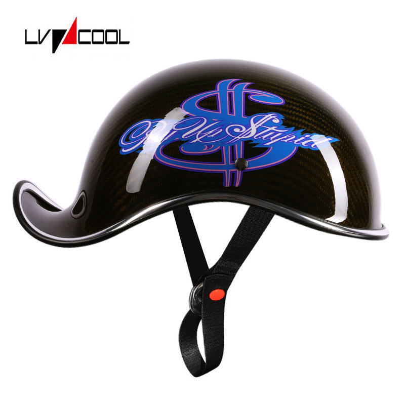 Comercio exterior casco transfronterizo motocicleta casco de fibra de carbono masculino Harley Scoop casco femenino retro motocicleta medio casco verano