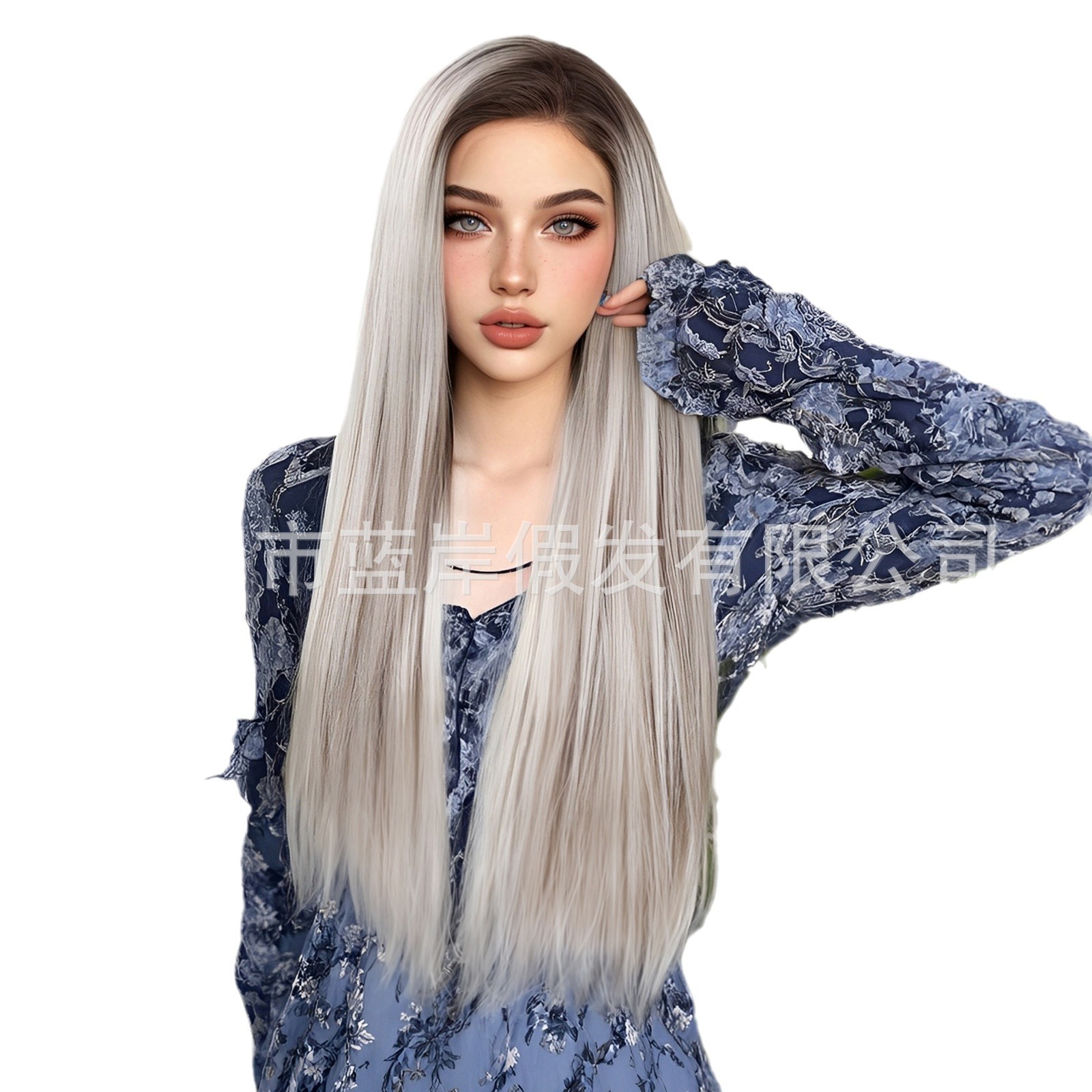 13*6 encaje todo el casco transfronterizo europeo y americano lace peluca punto medio degradado blanco dorado temperamento diario wigs