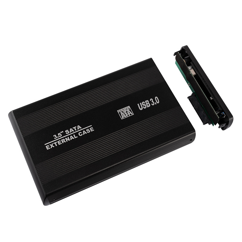 Caja de disco duro de escritorio USB3.0 de 3,5 pulgadas de potencia DC de entrada de potencia de un solo canal caja de disco duro en stock al por mayor