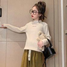 女童打底衫秋冬款半高领儿童内搭洋气2024新款中大童装长袖上衣