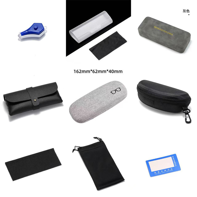 Dropshipping with mirror box packaging, EVA zipper case, can be printed with logo, portable eyeglass storage box wholesale