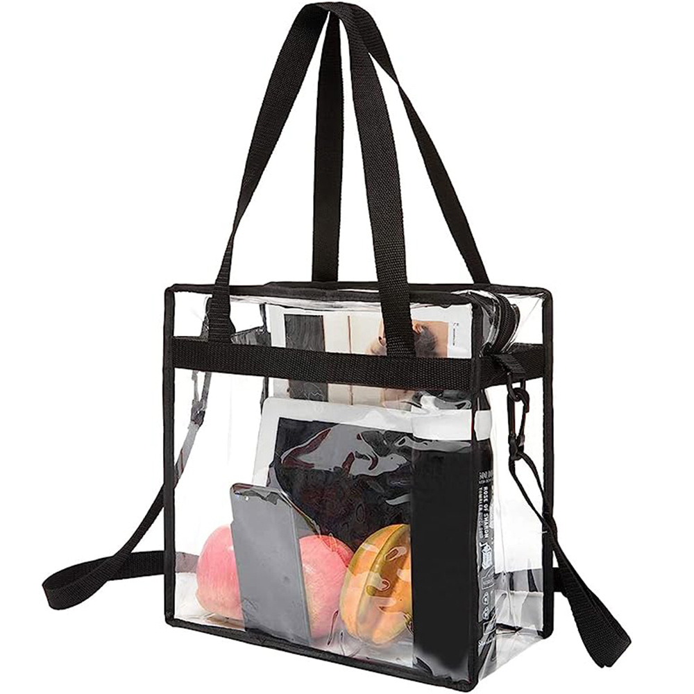 Transparent Pvc Shoulder Bag Foldable Crossbody Beach Tote Bag_voghion.com
