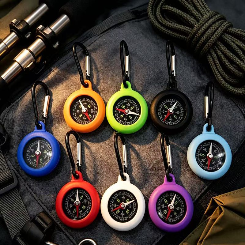 New silicone hanging buckle compass carabiner hook quick-release compass for outdoor use New silicone hanging buckle compass carabiner hook quick-release compass for outdoor use