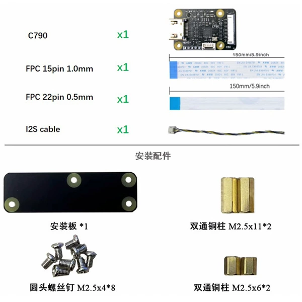 HDMI to CSI-2 adapter plate + mounting plate screws