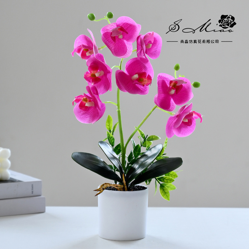 Flores falsas impresión 3D película de orquídea mariposa sensación pequeña simulación de bonsai decoración interior creativa decoración simulación de maceta