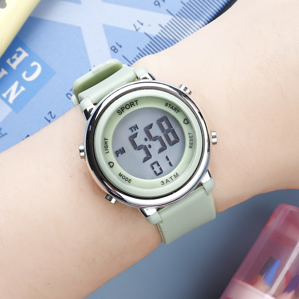 Color caramelo de los niños del estudiante reloj electrónico suministro transfronterizo de creativo de alto valor dial redondo niños relojes electrónicos al por mayor