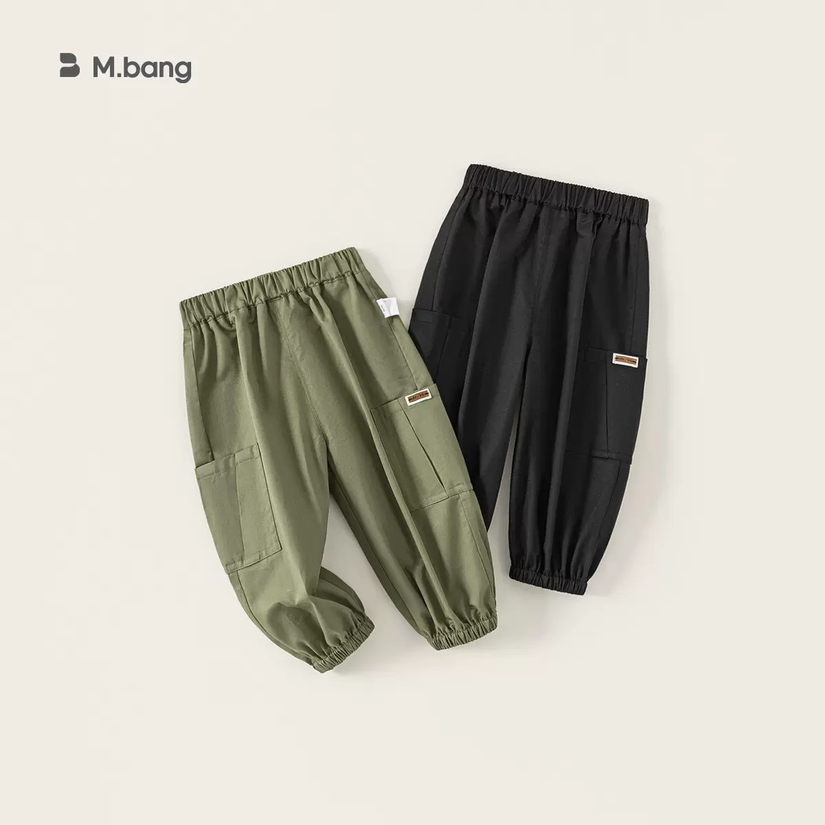 宥宝童装男童休闲裤秋款纯色长裤儿童束脚裤百搭工装裤中小童裤子