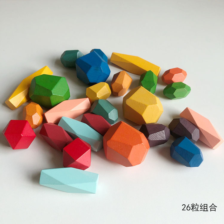 Weiweihu Juego de piedra apilada de color de madera Venta caliente transfronteriza de bloques de construcción de Jenga Juguetes educativos de entrenamiento de integración sensorial para niños