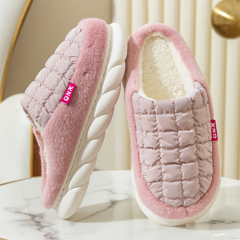 Zapatillas de algodón para hombres otoño y invierno 2026 nuevo interior antideslizante con una base gruesa transpirable de peluche calentamiento de pareja zapatos de algodón image 23