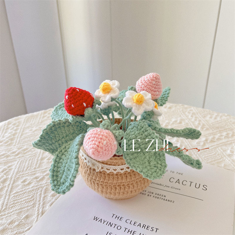 手織り DIY ウールブーケ素材パッケージチューリップデイジー鉢植えかぎ針編み自家製装飾花 Z820|undefined