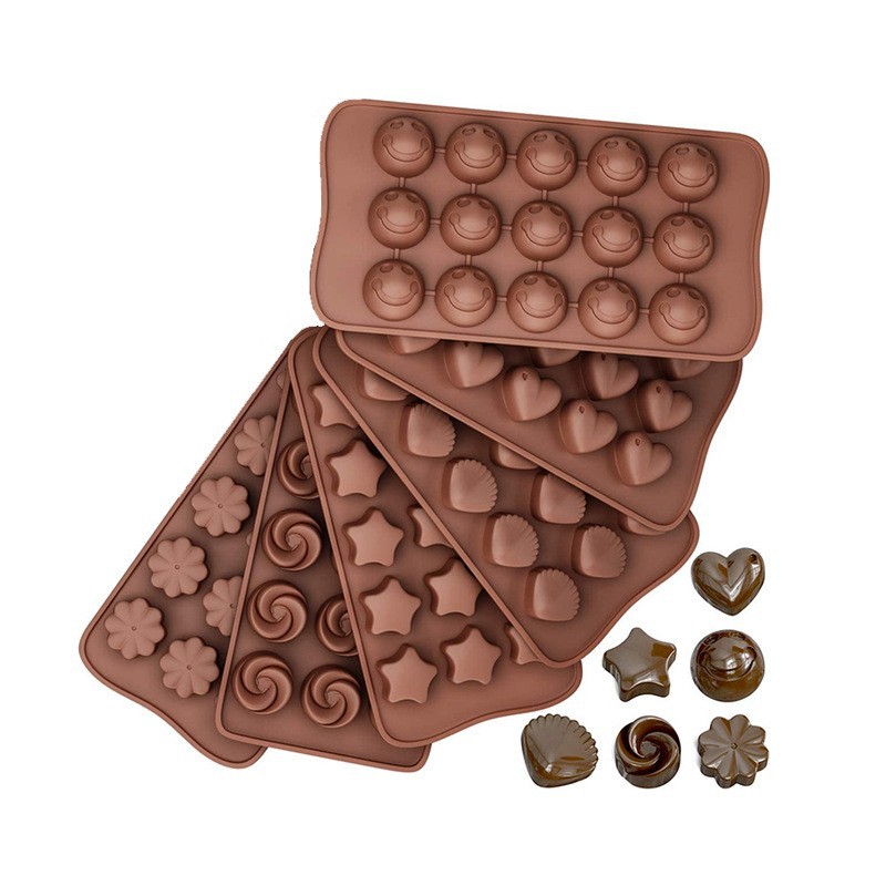 Molde de silicona de grado alimenticio para chocolate, bandeja de hielo con forma de corazón para dulces, molde para hornear pasteles, pudín y fondant