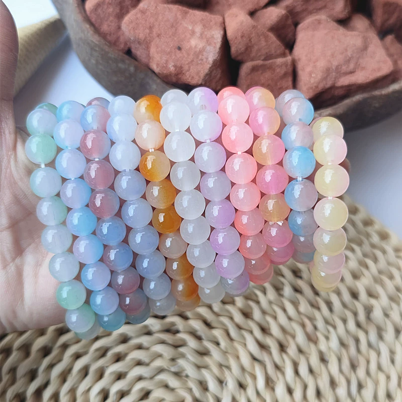 Бодхи четки, стеклянные бусины, бус bracelet, бусина браслет, градиент
