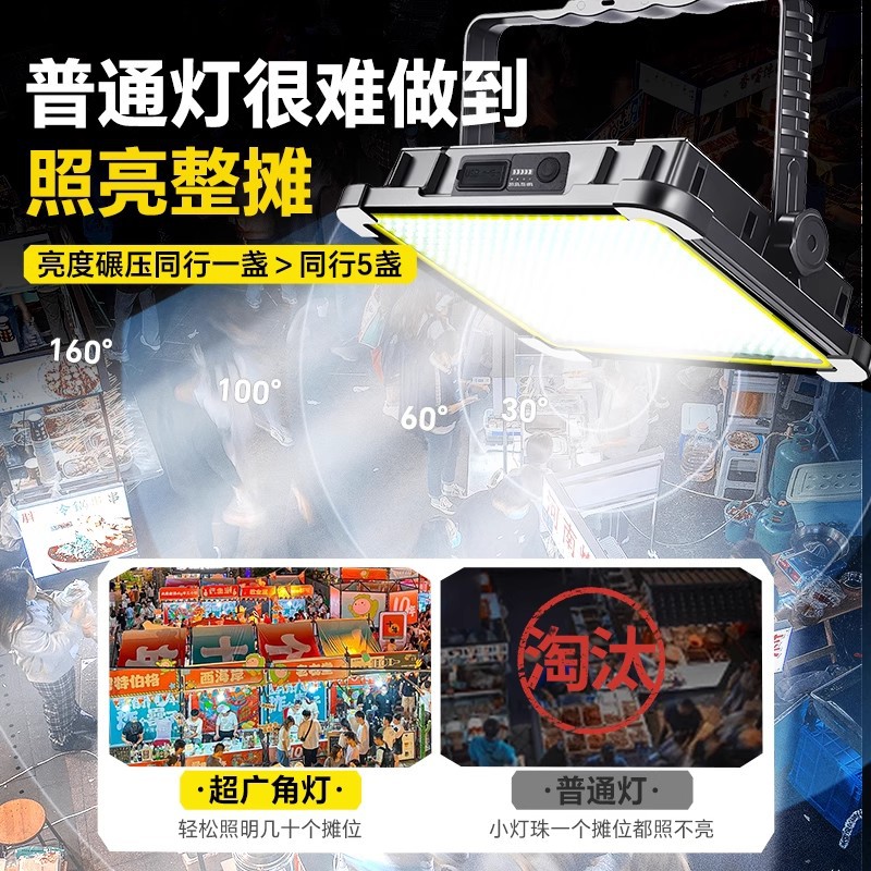 Luces de carga, luces de puesto, luces de mercado nocturno, luces de puesto de batería de larga duración, luces de campamento al aire libre, luces de emergencia de corte de energía
