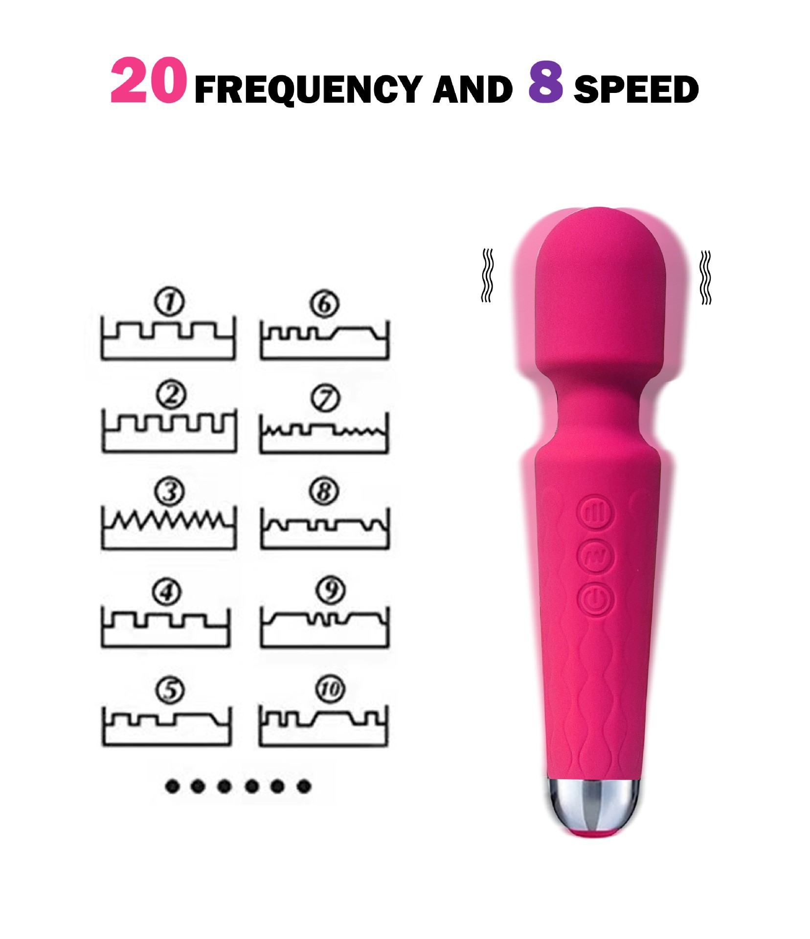 Av Vibrator For Women With 20 Frequency Vibration Knight Massager_voghion.com