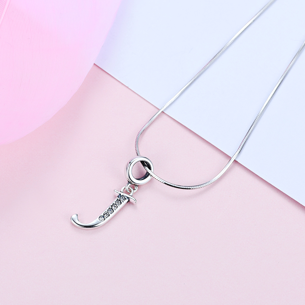1 Piece Simple Style Letter Sterling Silver Inlay Pendant Jewelry Accessories display picture 11