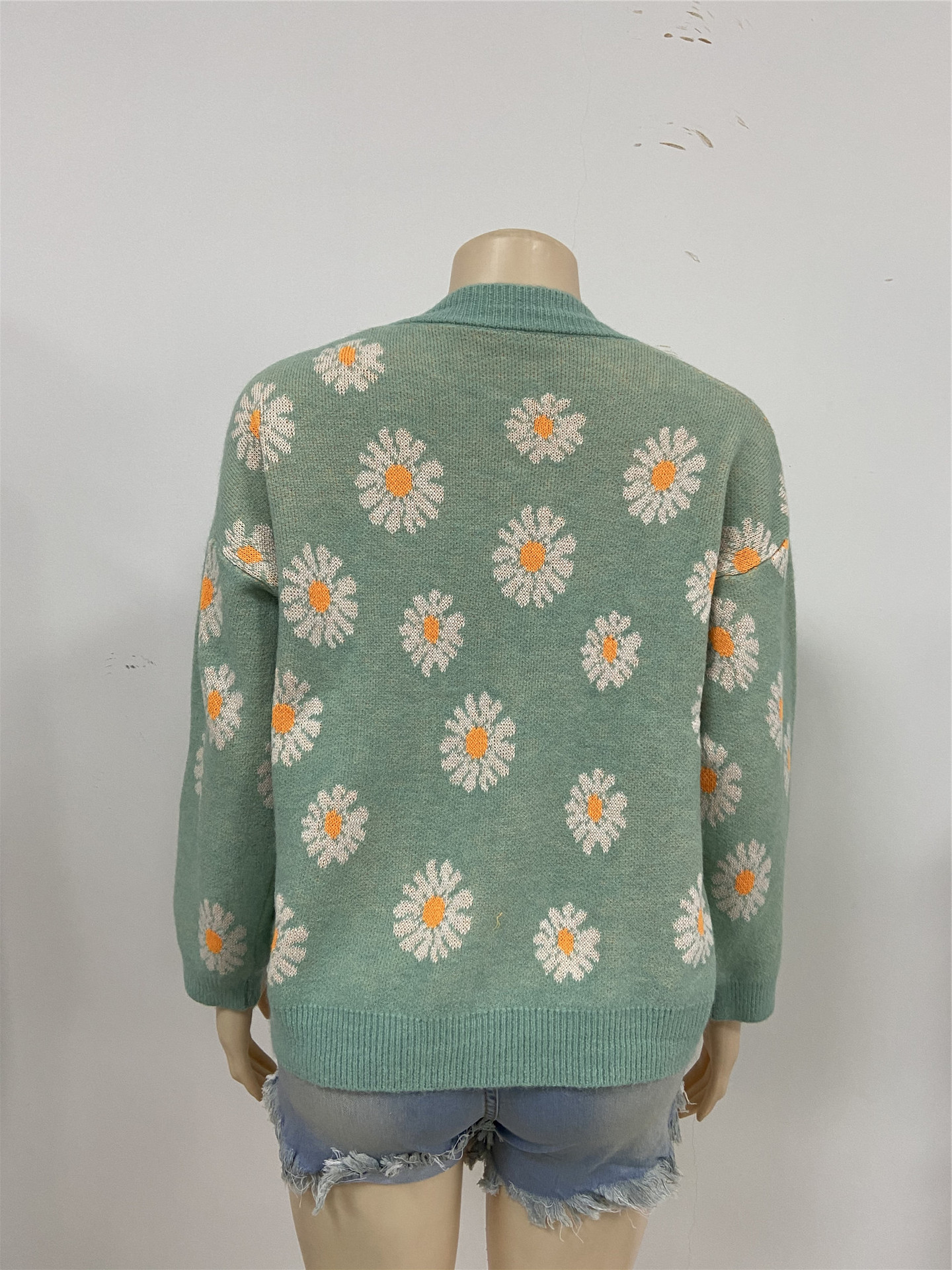 Women's Sweater Long Sleeve Sweaters & Cardigans Printing Casual Daisy display picture 11