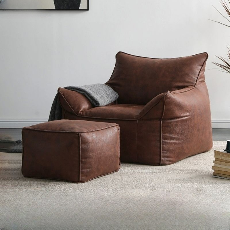 Light luxury lazy sofa that can lie down and sleep in retro style room single sofa living room balcony single simple leisure chair