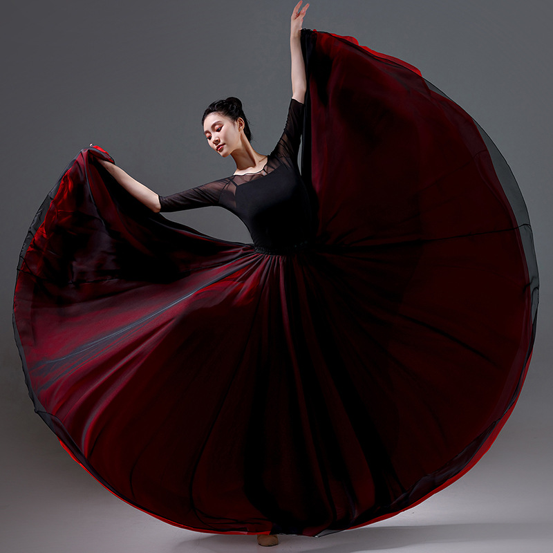 Classical dance big skirt performance clothing dresses double -layer…