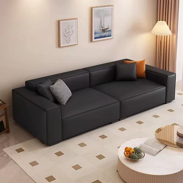 Italian-style living room cat-scratch leather sofa, two-seater, three-seater, four-seater leisure sofa, small apartment sofa, rental house office sofa