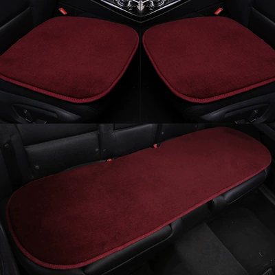 Wool No Backrest Three-piece | Wool pad - pure-mirror-version-three-piece-set-wine-red