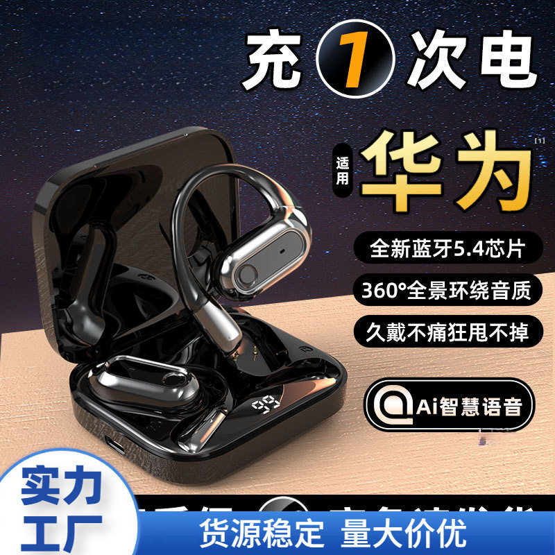 Bluetooth Headset 2025 New German Berlin Sound Quality Ear-Mounted Air Bone Conduction Wireless Non-In-Ear Sports