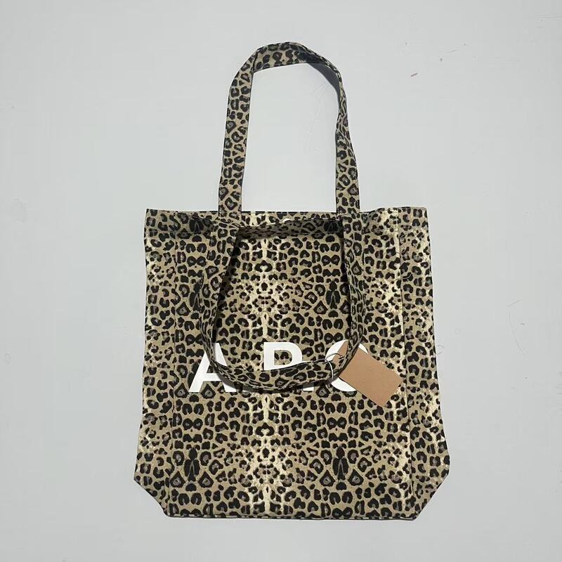 Cross-border Hot Selling Hot Selling AP Explosion Leopard Print A Vertical Canvas Bag Shopping Bag Shoulder Bag Handbag