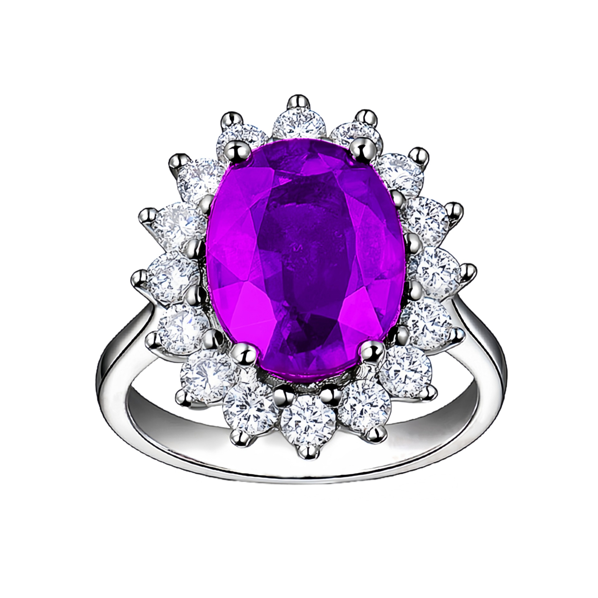Princess Diana Style Tanzanite Sapphire Adjustable Open Ring_voghion.com