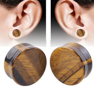 跨境电商黄虎石耳扩石头耳廓精美穿刺饰品 5-25mm