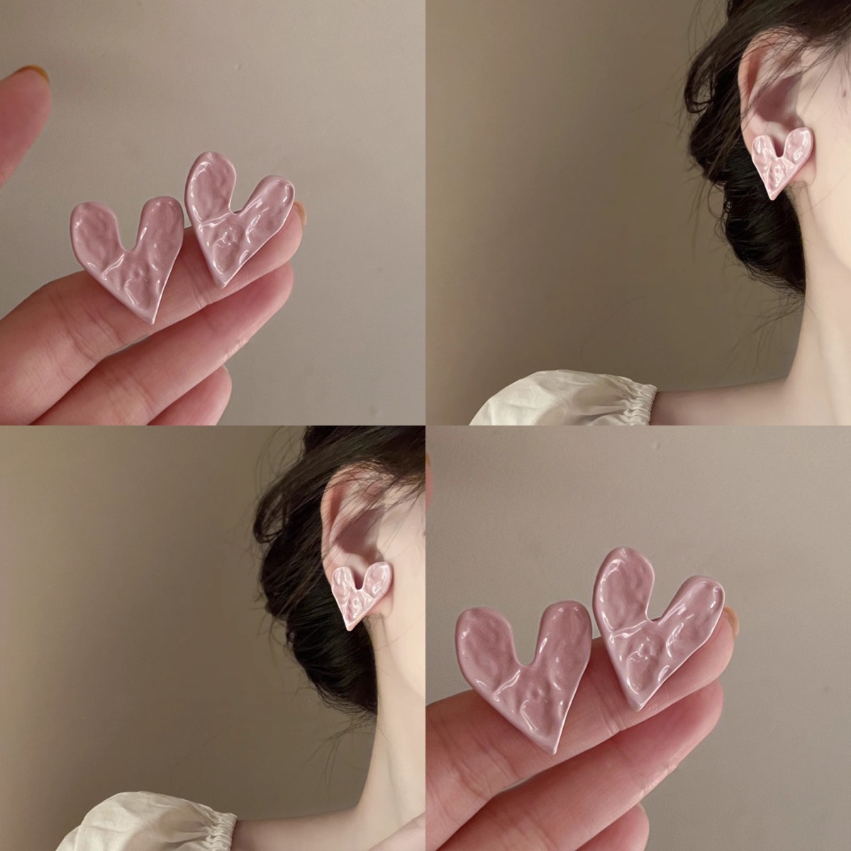 Fuchsia sophisticated fashionable cute elegant earrings