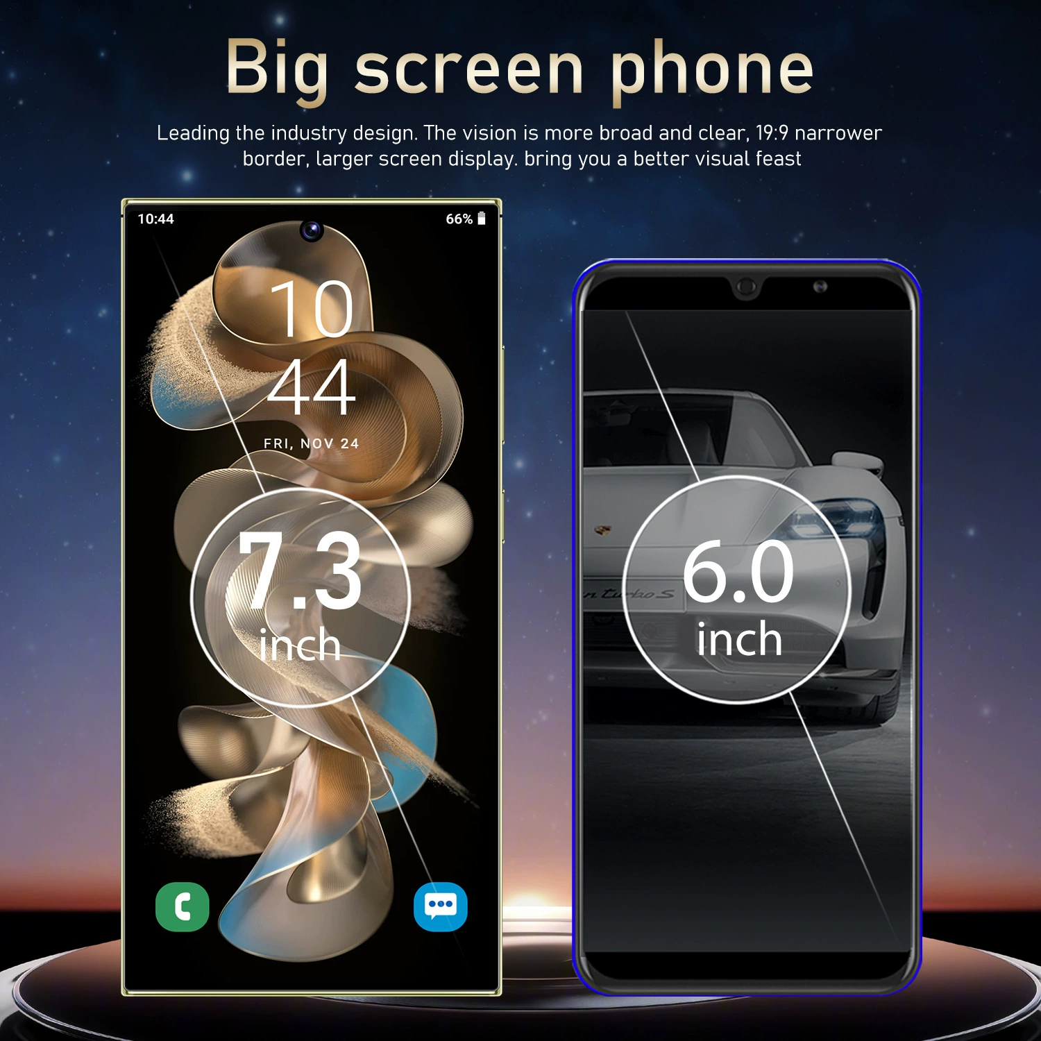 Плюсный большой мобильный телефон, (), 5G, широкий экран, Android
