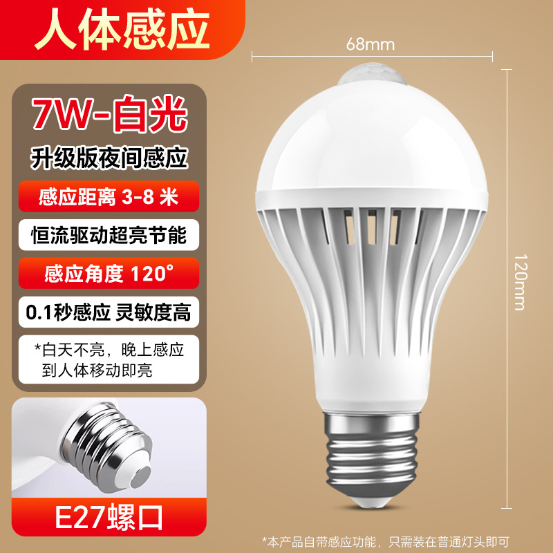 Lámpara de inducción de radar inteligente acústica-óptica controlada bombilla led tornillo doméstico e27 luz blanca pasillo pasillo pasillo lámpara de inducción