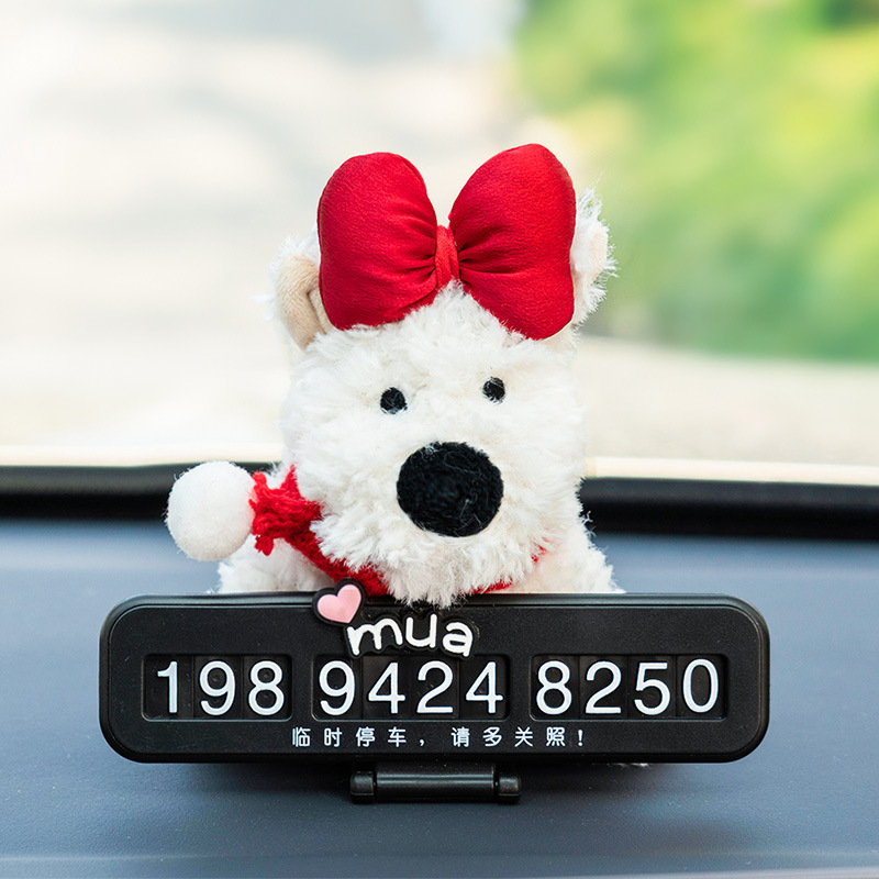 2024 Red West Highlands tarjeta telefónica de automóvil número de estacionamiento temporal tarjeta telefónica de automóvil móvil mujer adorable