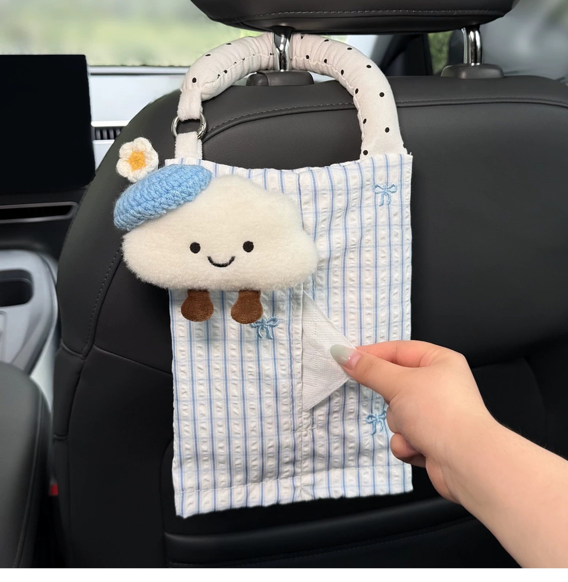 Car-mounted tissue box and trash bin 2-in-1, hanging bag for car interior, 2026 new model, high-end and practical
