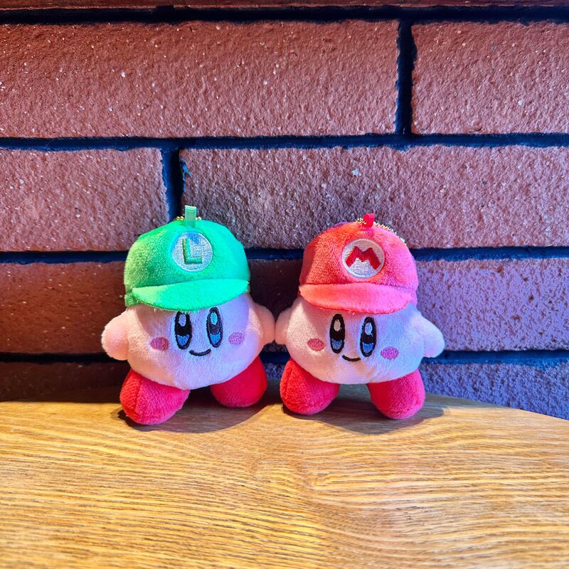 In-Stock Mario Kirby Plush Keychain Kirby Costume Small Keychain Keyring Claw Machine Doll