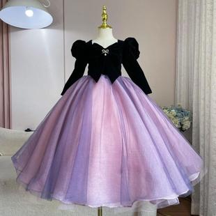 Girls' Dress Light Luxury Niche High-end Host Princess Dress Children's Birthday Piano Performance Dress Western Style