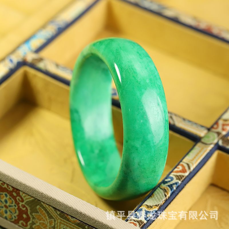 Burmese jadeite flat strip bracelet emerald iron dragon raw imperial…
