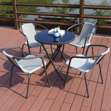 户外摆摊桌椅遮阳伞家用吃饭桌子折叠钢化玻璃餐桌咖啡厅桌椅组合