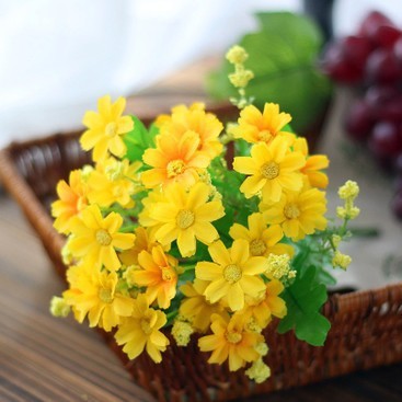 Al Aire Libre floral 28-cabeza crisantemo Daisy 7-tenedor flor artificial flor decorativa Flor de seda flor falsa Flor de plástico fresco