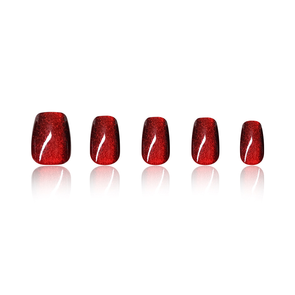 Comercio exterior Chelizi vino rojo ojo de gato manicure Año Nuevo blanco noble usar piezas de uñas 30 piezas de parche de uñas