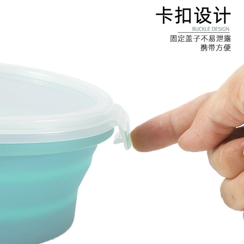 Outdoor silicone folding lunch box, microwave lunch box, fresh-keeping lunch box, plastic lunch box, refrigerator storage box set