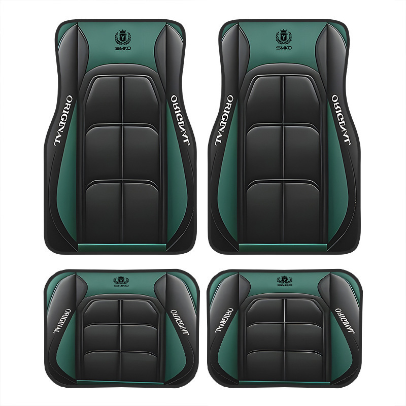 Cross-Border Best-Selling Universal Car Floor Mats, Stain-Resistant, Wear-Resistant and Easy to Care For, Four-Piece Set of Driver and Passenger Mats, Labeling and Delivery Floor Mats