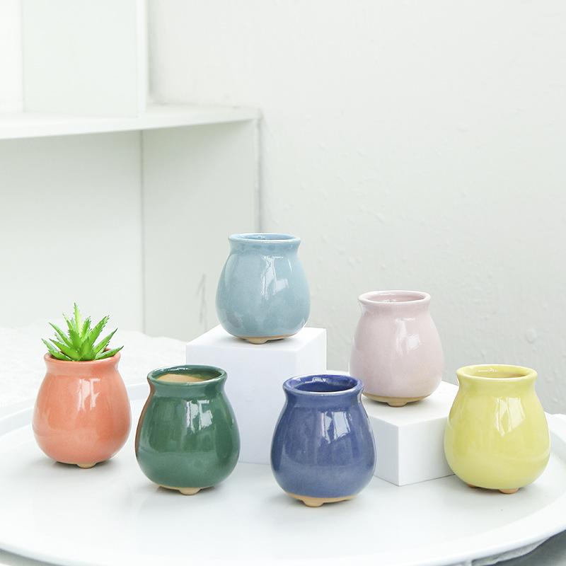 Cerámica maceta suculenta colorido traje Planta Fresca pequeña olla simple creativo personalizado hogar jardinería olla al por mayor