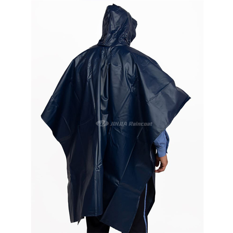 Customized Heavy-Duty Pvc Workwear Poncho 0.35mm Large Size Export Waterproof Poncho Oem Square Waterproof Rain Poncho