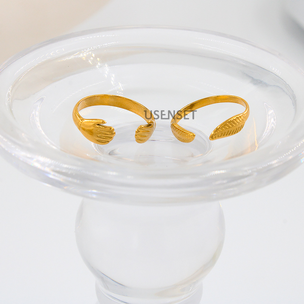 Simple Style Heart Shape Snake Stainless Steel Plating Open Ring 1 Piece
