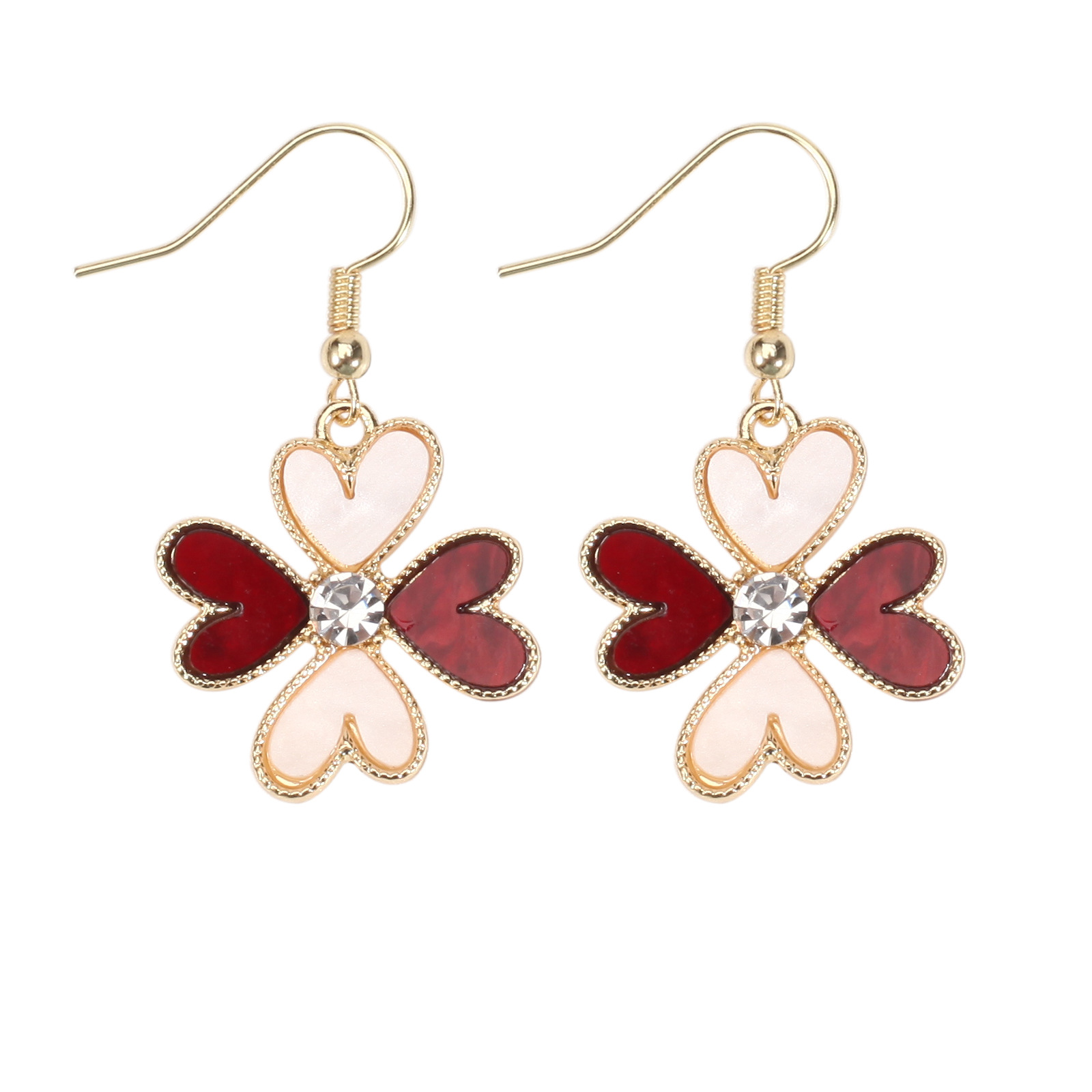18g Weight Copper Ear Needle Material Rhinestones, Pearl Inlay Material Drop Earrings Classification 1 Pair Quantity Holiday, Daily Occasion Alloy Material Heart Shape Pattern Women's Gender Enamel, Inlay Design IG Style, Sweet Style 1 Pair IG Style Sweet Heart Shape Enamel Inlay Alloy Rhinestones Pearl Drop Earrings 25