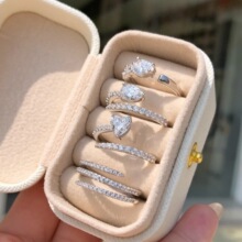 ���񱬿�S925������ָŮ��ת�ʯ��Ƕ�߼��ճ�����Ů�����ֻ�����