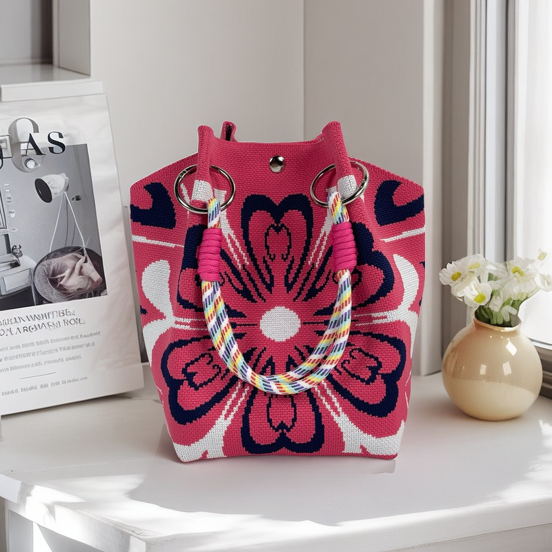 Nicho de diseño blanco y negro jersey jersey bolso de mano casual versátil gran capacidad bolso de mochila fábrica directa