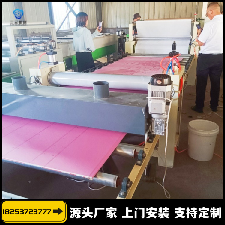 木饰面碳晶板PET肤感膜贴面机 自动上下板竹木纤维板贴纸机