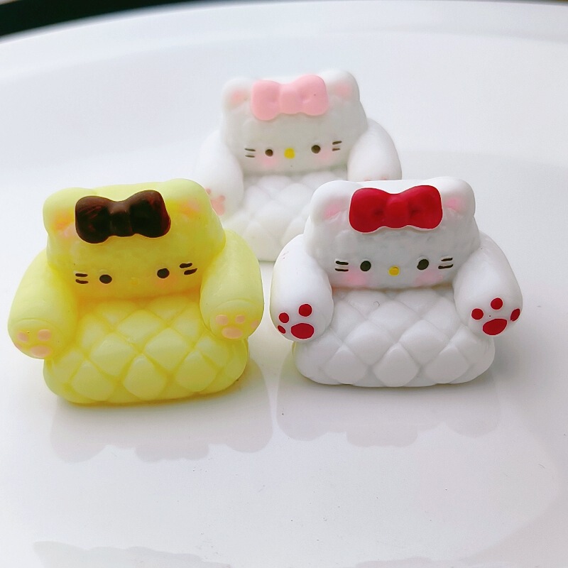 立体沙发小猫可爱奶油胶配饰树脂diy饰品卡通创意小摆件装饰配件|undefined