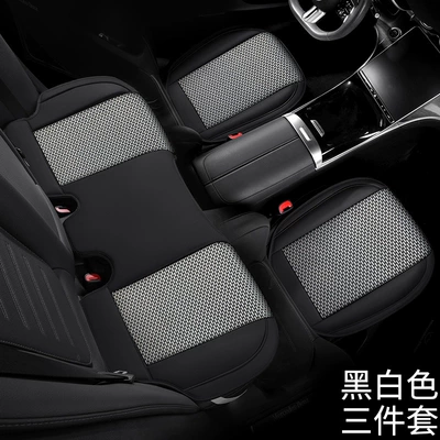 dirt-resistant, universal car seat cover, Universal seat cover - black-and-white-three-piece-set-universal